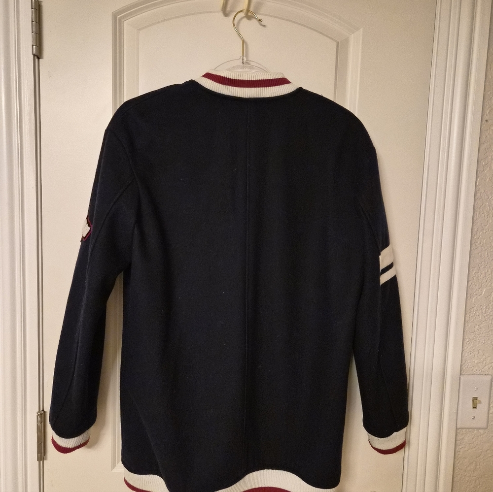 ​Zara Basic Navy Varsity Letterman Jacket - Medium - image 3